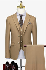 Fashion Champagne 3 Piece Business Suit for Men