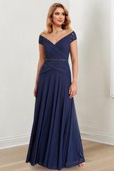 Floor-Length Off-the-Shoulder Mother of the Bride A-Line/Princess Dresses