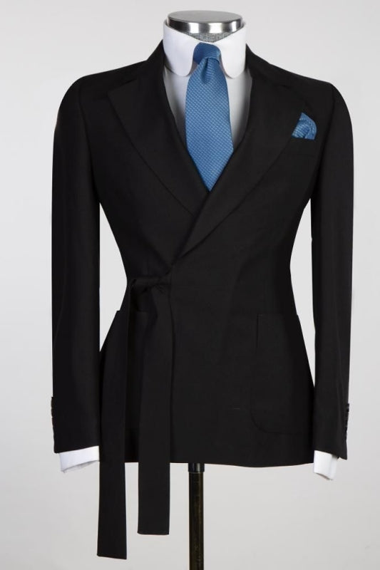 Formal Black Notched Lapel 2 Piece Prom Suit