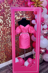 Fuchsia Homecoming Dresses Sequined Sweetheart Tight Short Cocktail Dresses