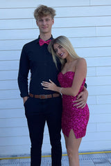 Fuchsia Homecoming Dresses Sweetheart Tight Short Cocktail Dresses