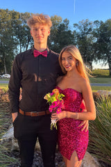 Fuchsia Homecoming Dresses Sweetheart Tight Short Cocktail Dresses