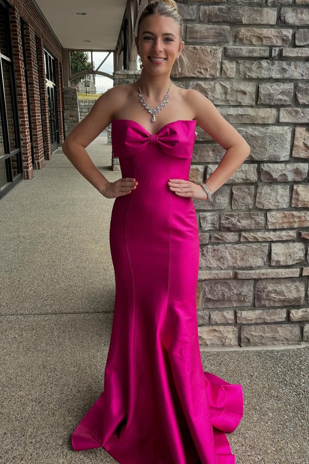 Fuchsia Sweetheart Prom Dress Mermaid Long Evening Dress