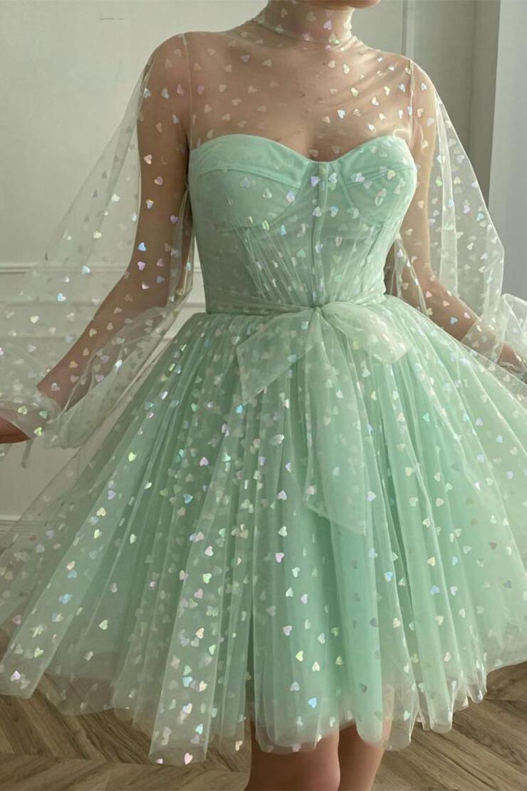 Gemma Homecoming Dress Pretty A Line Corset with Sleeves Short Party Cocktail Dress