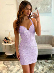 Dressystars Glamorous Champagne Pearl Beaded Corset Short Homecoming Dress