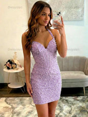 Dressystars Glamorous Champagne Pearl Beaded Corset Short Homecoming Dress