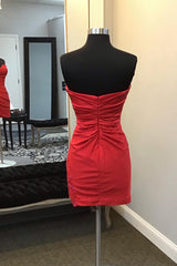 Glitter Red Homecoming Dresses Sweetheart Tight Short Cocktail Dresses with Appliques