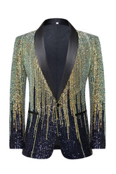 Gradient Sequin Sparkling Suit For Men With Single Button Ideal For Weddings And Parties