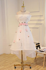 Gray Appliques Homecoming Dress High Low Evening Prom Dress