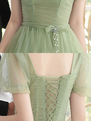 Green Homecoming Dress Tulle Short Party Cocktail Dress