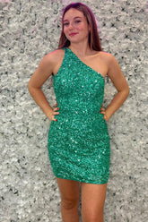 Green Homecoming Dresses Backless Tight Short Cocktail Dresses With Sequin