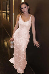Green Mermaid Prom Dress Sleeveless Scoop Neck Formal Dress With Sequins
