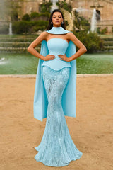 Green Mermaid Prom Dress Sleeveless Strapless Formal Dress With Lace Appliques