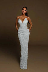 Green Mermaid Prom Dress Sweetheart Sleeveless Formal Dress With Sequins