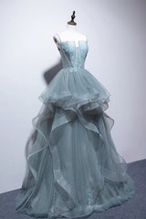 Green Prom Dress Lace Long Formal Evening Dress