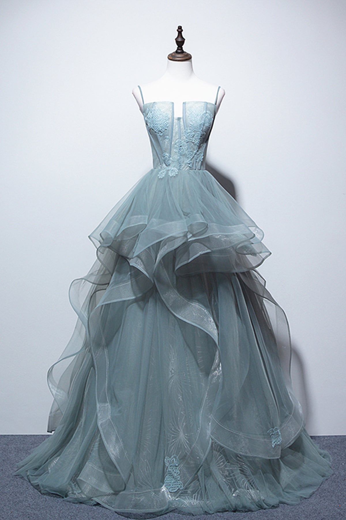 Green Prom Dress Lace Long Formal Evening Dress