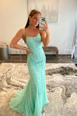 Green Prom Dress Tulle Lace Mermaid Long Formal Gown Evening Dress