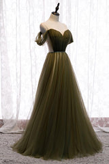 Green Prom Dress Tulle Long Evening Dress