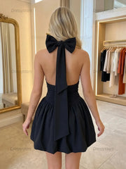 Dressystars Halter Neck Tiered Ruffle Chiffon Homecoming Dresses Mini Cocktail Dress