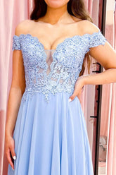 Handmade Bridesmaid Dress Blue Lace A Line Long Wedding Guest Dress