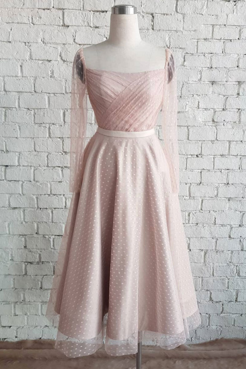 Handmade Bridesmaid Dress Light Pink Tulle Wedding Guest Dress