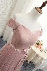 Handmade Bridesmaid Dress Simple Sweetheart Tulle Long Wedding Guest Dress