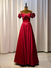 Handmade Bridesmaid DressBlue Satin Long A Line Wedding Guest Dress