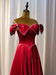 Handmade Bridesmaid DressBlue Satin Long A Line Wedding Guest Dress