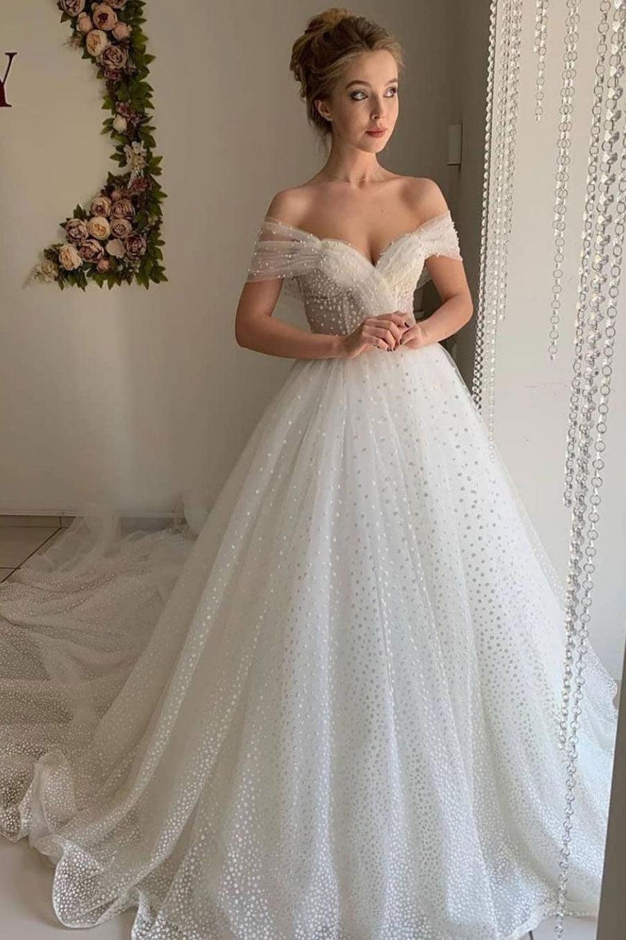 Handmade Wedding Dress Ivory Sweetheart Tulle Long Formal Gown Evening Dress