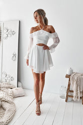 Handmade Wedding Dress Simple Ivory Chiffon Short Cute Summer Dress Evening Dress