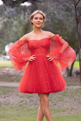 Heart Homecoming Dress shaped Neck Starlit Cloud Mini Length Short Party Cocktail Dress