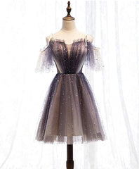 Heart Homecoming Dress shaped V neck Starlit Cloud Tulle Mini Length Short Party Cocktail Dress