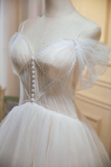 Homecoming Dress Pretty Ivory A Line V neck Tulle Short Party Cocktail Dress