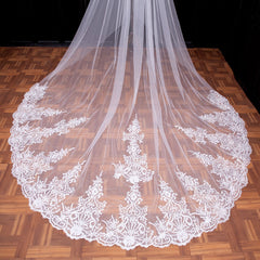 Ivory Long Wedding Veil