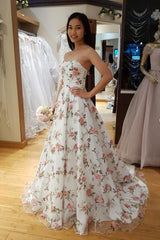 Ivory Prom Dress Sweetheart Neck Tulle Lace Long Evening Dress