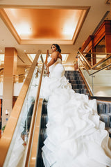 Ivory Ruffled Plus Size Wedding Dress Strapless Mermaid Bridal Gown