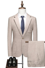 Khaki Modern 2 Piece Best Fitting Men's Suit