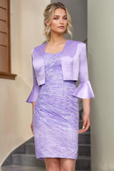 Knee-Length Embroidered Sheath Dress with Appliques for the Mother of the Bride