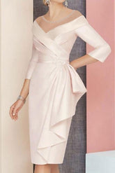 Knee-Length V-Neck Sheath/Column Mother of the Bride Dresses