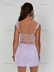 Dressystars Lace Bodycon Homecoming Dress with Side Slit