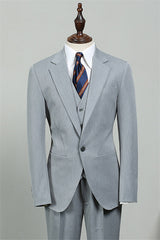 Light Blue 3 Piece Fashion Men's Suit