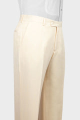 Light Champagne Three Piece Wedding Suit with Black Notched Lapel