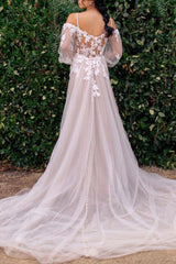 Long Sleeves Prom Dress Tulle Lace Formal Evening Dress