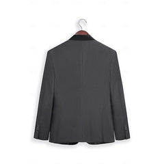 Men's Dark Gray Tailored Fit Single-Breasted One-Button 2-Piece Prom And Wedding Suit