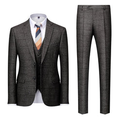 Men's Plaid Wedding Suit In Tailored Fit With Single Breast And Two Buttons