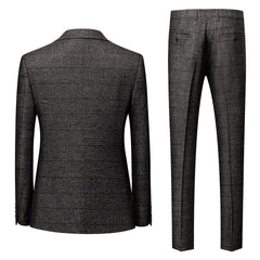 Men's Plaid Wedding Suit In Tailored Fit With Single Breast And Two Buttons