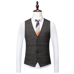 Men's Plaid Wedding Suit In Tailored Fit With Single Breast And Two Buttons
