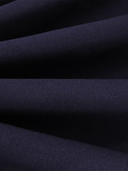 Men's Solid Navy Blue Two-Button Single Breasted Casual Business Suit Set