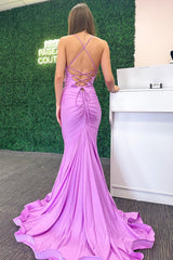 Mermaid Prom Dress Cowl Neck Jersey Long Evening Dress
