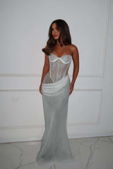 Mermaid Prom Dress Sleeveless Sweetheart Formal Dress With Lace Appliques